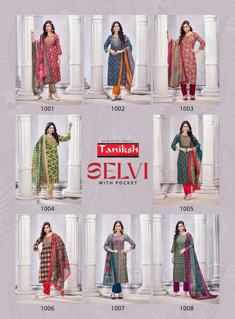 Selvi Vol 2 By Taniksh Heavy Rayon Embroidery Kurti With Bottom Dupatta Wholesale Shop In Surat